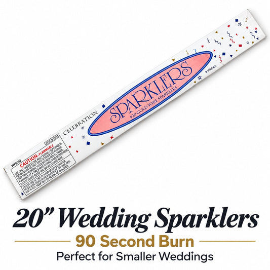 20-inch wedding sparklers pack, 90 second burn, perfect for smaller weddings