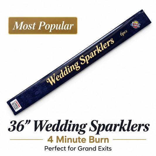 36-inch wedding sparklers pack, 4 minute burn, perfect for grand exits